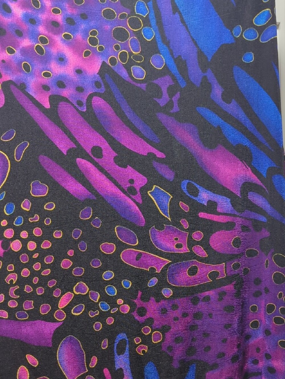 Women’s Long Sleeve Abstract Print Dress - Purple & Blue - Picture 6 of 7